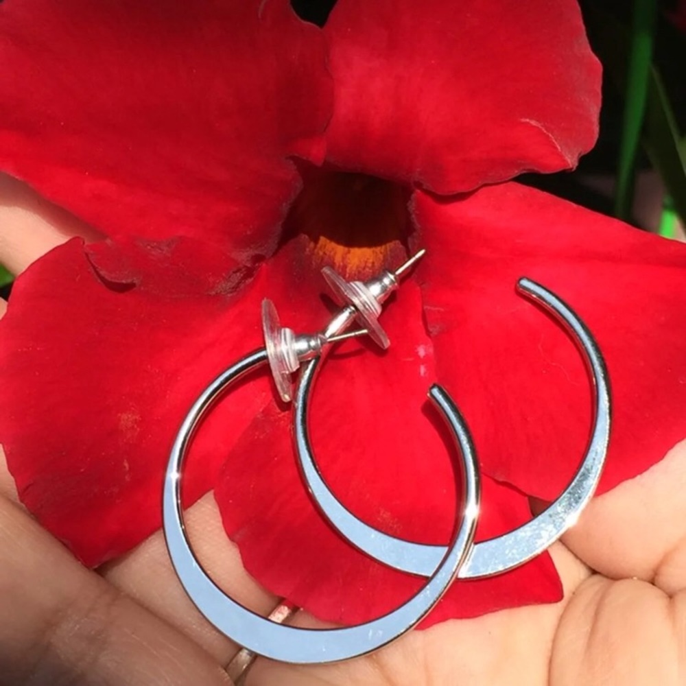 Silver hoop earrings